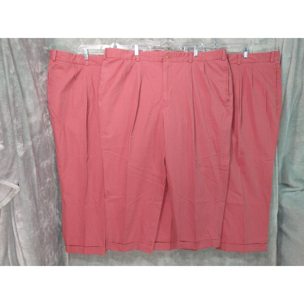 Bills Khakis Pants Mens 46 x 24 Red Chino M2P Pleated Twill Cotton Lot of 3